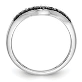 14K White Gold Black & White Diamond Band - 7